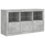 Sideboard with LED lights in concrete gray 123x37x67 cm by , Sideboards - Ref: Foro24-3209061, Price: 168,48 €, Discount: %
