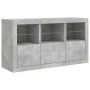 Sideboard with LED lights in concrete gray 123x37x67 cm by , Sideboards - Ref: Foro24-3209061, Price: 164,22 €, Discount: %