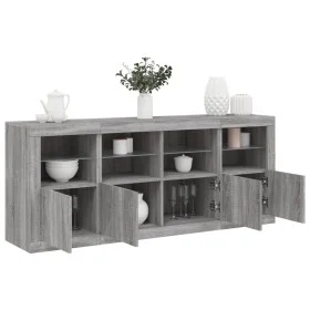 Sideboard with Sonoma gray LED lights 163x37x67 cm by , Sideboards - Ref: Foro24-3209077, Price: 188,20 €, Discount: %