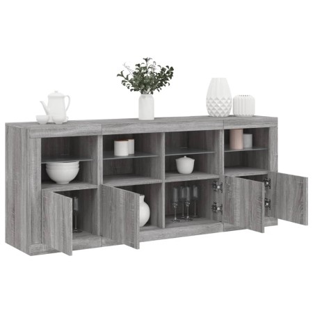 Sideboard mit LED-Leuchten in Sonoma-Grau 163x37x67 cm von , Sideboards - Ref: Foro24-3209077, Preis: 188,18 €, Rabatt: %
