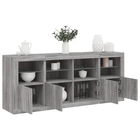 Sideboard mit LED-Leuchten in Sonoma-Grau 163x37x67 cm von , Sideboards - Ref: Foro24-3209077, Preis: 188,20 €, Rabatt: %