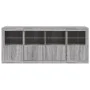 Aparador con luces LED gris Sonoma 163x37x67 cm de , Aparadores - Ref: Foro24-3209077, Precio: 188,18 €, Descuento: %
