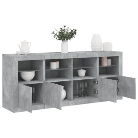 Sideboard mit betongrauen LED-Leuchten 163x37x67 cm von , Sideboards - Ref: Foro24-3209075, Preis: 181,29 €, Rabatt: %