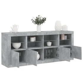 Sideboard with LED lights in concrete gray 163x37x67 cm by , Sideboards - Ref: Foro24-3209075, Price: 175,96 €, Discount: %