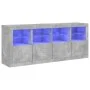 Sideboard with LED lights in concrete gray 163x37x67 cm by , Sideboards - Ref: Foro24-3209075, Price: 175,96 €, Discount: %