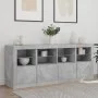 Sideboard with LED lights in concrete gray 163x37x67 cm by , Sideboards - Ref: Foro24-3209075, Price: 175,96 €, Discount: %