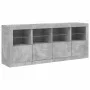 Sideboard with LED lights in concrete gray 163x37x67 cm by , Sideboards - Ref: Foro24-3209075, Price: 175,96 €, Discount: %