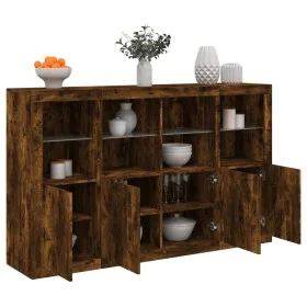 Sideboard mit LED-Licht, 3-teilig, Holzwerkstoff, geräucherte Eiche von , Sideboards - Ref: Foro24-3209118, Preis: 250,62 €, ...