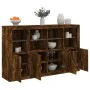 Sideboard mit LED-Licht, 3-teilig, Holzwerkstoff, geräucherte Eiche von , Sideboards - Ref: Foro24-3209118, Preis: 250,62 €, ...