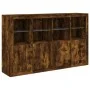 Sideboard mit LED-Licht, 3-teilig, Holzwerkstoff, geräucherte Eiche von , Sideboards - Ref: Foro24-3209118, Preis: 250,62 €, ...