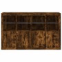 Aparador con luz LED 3 pzas madera de ingeniería roble ahumado de , Aparadores - Ref: Foro24-3209118, Precio: 254,67 €, Descu...