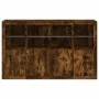Sideboard with LED light 3 pieces engineered wood smoked oak by , Sideboards - Ref: Foro24-3209118, Price: 250,62 €, Discount: %