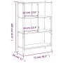 Engineered wood Sonoma gray bookshelf 72x28x109 cm by , Bookcases and shelves - Ref: Foro24-838886, Price: 62,70 €, Discount: %