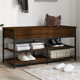 Engineered wood shoe bench in brown oak, 100x42.5x50 cm by , Benches for halls and storage - Ref: Foro24-839037, Price: 67,52...