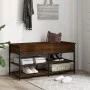 Engineered wood shoe bench in brown oak, 100x42.5x50 cm by , Benches for halls and storage - Ref: Foro24-839037, Price: 67,52...