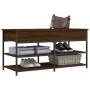 Engineered wood shoe bench in brown oak, 100x42.5x50 cm by , Benches for halls and storage - Ref: Foro24-839037, Price: 67,52...