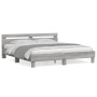 Cama con cabecero madera ingeniería gris Sonoma 200x200 cm de , Camas y somieres - Ref: Foro24-3207397, Precio: 141,22 €, Des...