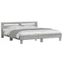 Cama con cabecero madera ingeniería gris Sonoma 200x200 cm de , Camas y somieres - Ref: Foro24-3207397, Precio: 139,39 €, Des...