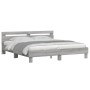 Cama con cabecero madera ingeniería gris Sonoma 200x200 cm de , Camas y somieres - Ref: Foro24-3207397, Precio: 141,22 €, Des...