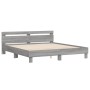 Cama con cabecero madera ingeniería gris Sonoma 200x200 cm de , Camas y somieres - Ref: Foro24-3207397, Precio: 141,22 €, Des...