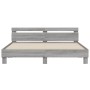 Cama con cabecero madera ingeniería gris Sonoma 200x200 cm de , Camas y somieres - Ref: Foro24-3207397, Precio: 141,22 €, Des...