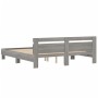 Cama con cabecero madera ingeniería gris Sonoma 200x200 cm de , Camas y somieres - Ref: Foro24-3207397, Precio: 141,22 €, Des...