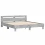 Concrete gray engineered wood bed with headboard 200x200 cm by , Beds and slatted bases - Ref: Foro24-3207395, Price: 157,76 ...