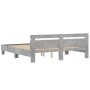 Concrete gray engineered wood bed with headboard 200x200 cm by , Beds and slatted bases - Ref: Foro24-3207395, Price: 160,17 ...