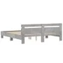 Concrete gray engineered wood bed with headboard 200x200 cm by , Beds and slatted bases - Ref: Foro24-3207395, Price: 157,76 ...