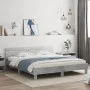 Concrete gray headboard bed frame and LED lights 200x200cm by , Beds and slatted bases - Ref: Foro24-3207521, Price: 161,60 €...