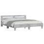 Concrete gray headboard bed frame and LED lights 200x200cm by , Beds and slatted bases - Ref: Foro24-3207521, Price: 163,93 €...