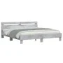 Concrete gray headboard bed frame and LED lights 200x200cm by , Beds and slatted bases - Ref: Foro24-3207521, Price: 161,60 €...