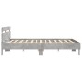 Concrete gray headboard bed frame and LED lights 200x200cm by , Beds and slatted bases - Ref: Foro24-3207521, Price: 163,93 €...