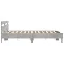 Estructura de cama cabecero y luces LED gris hormigón 200x200cm de , Camas y somieres - Ref: Foro24-3207521, Precio: 163,93 €...