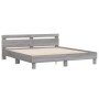 Sonoma gray headboard bed frame and LED lights 200x200 cm by , Beds and slatted bases - Ref: Foro24-3207523, Price: 187,04 €,...