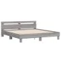 Sonoma gray headboard bed frame and LED lights 200x200 cm by , Beds and slatted bases - Ref: Foro24-3207523, Price: 186,38 €,...