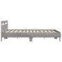 Sonoma gray headboard bed frame and LED lights 200x200 cm by , Beds and slatted bases - Ref: Foro24-3207523, Price: 186,38 €,...