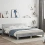 Concrete gray headboard bed frame and LED lights 180x200cm by , Beds and slatted bases - Ref: Foro24-3207528, Price: 163,77 €...