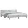 Concrete gray headboard bed frame and LED lights 180x200cm by , Beds and slatted bases - Ref: Foro24-3207528, Price: 166,33 €...