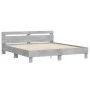 Concrete gray headboard bed frame and LED lights 180x200cm by , Beds and slatted bases - Ref: Foro24-3207528, Price: 163,77 €...