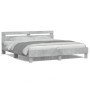 Concrete gray headboard bed frame and LED lights 160x200cm by , Beds and slatted bases - Ref: Foro24-3207535, Price: 157,61 €...