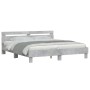 Concrete gray headboard bed frame and LED lights 160x200cm by , Beds and slatted bases - Ref: Foro24-3207535, Price: 157,61 €...