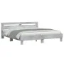 Concrete gray headboard bed frame and LED lights 160x200cm by , Beds and slatted bases - Ref: Foro24-3207535, Price: 155,28 €...