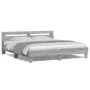 Estructura de cama cabecero y luces LED gris Sonoma 160x200 cm de , Camas y somieres - Ref: Foro24-3207537, Precio: 165,78 €,...