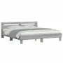 Estructura de cama cabecero y luces LED gris Sonoma 160x200 cm de , Camas y somieres - Ref: Foro24-3207537, Precio: 165,78 €,...