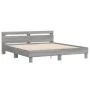Estructura de cama cabecero y luces LED gris Sonoma 160x200 cm de , Camas y somieres - Ref: Foro24-3207537, Precio: 165,78 €,...
