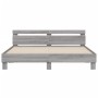 Sonoma gray headboard bed frame and LED lights 160x200 cm by , Beds and slatted bases - Ref: Foro24-3207537, Price: 165,78 €,...