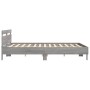 Sonoma gray headboard bed frame and LED lights 160x200 cm by , Beds and slatted bases - Ref: Foro24-3207537, Price: 165,78 €,...