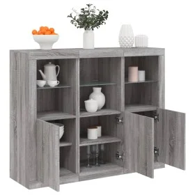 Sideboard mit LED-Licht, 3-teilig, Sonoma-Grau, Holzwerkstoff von , Sideboards - Ref: Foro24-3209105, Preis: 214,91 €, Rabatt: %