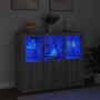 Aparador con luz LED 3 pzas madera de ingeniería gris Sonoma de , Aparadores - Ref: Foro24-3209105, Precio: 217,65 €, Descuen...